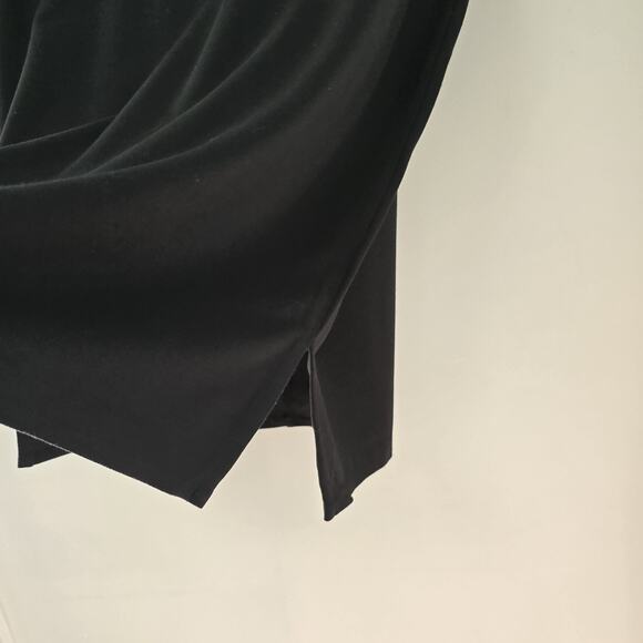 Logo Lori Goldstein Skirt Size 1X Black Pull-On Side Slits Stretch Knee Length - Picture 5 of 8